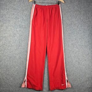 Vintage Nike Track Pants Womens M Red Pink Striped Athletic Streetwear Y2K 00s